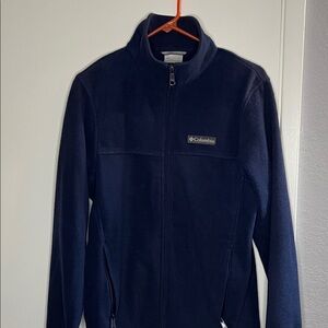 Columbia Navy Full-Zip Fleece Jacket with Stand Collar